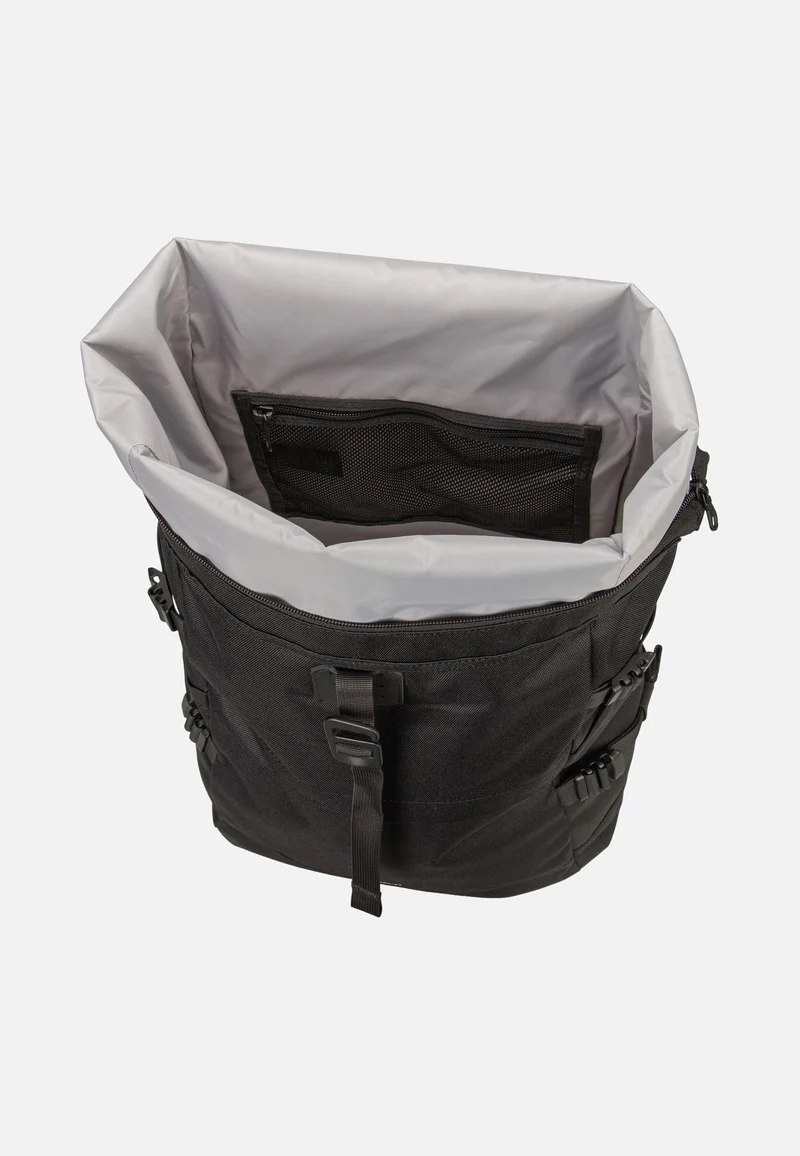 Icon BP L Black/Black Leather - Rolltop Rucksack