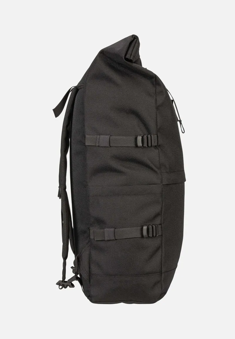 Icon BP L Black/Black Leather - Rolltop Rucksack
