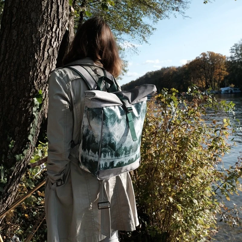 IKURI Kombi Fahrradtasche Rucksack Pinos – wasserdicht, 13–21 l, handgefertigt