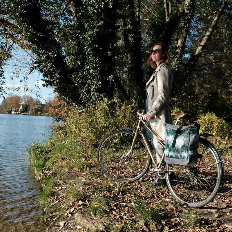 IKURI Kombi Fahrradtasche Rucksack Pinos – wasserdicht, 13–21 l, handgefertigt
