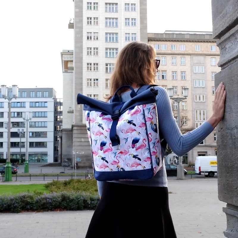 IKURI Kombi Fahrradtasche Rucksack Pajaros – wasserdicht, 13–21 l, handgefertigt