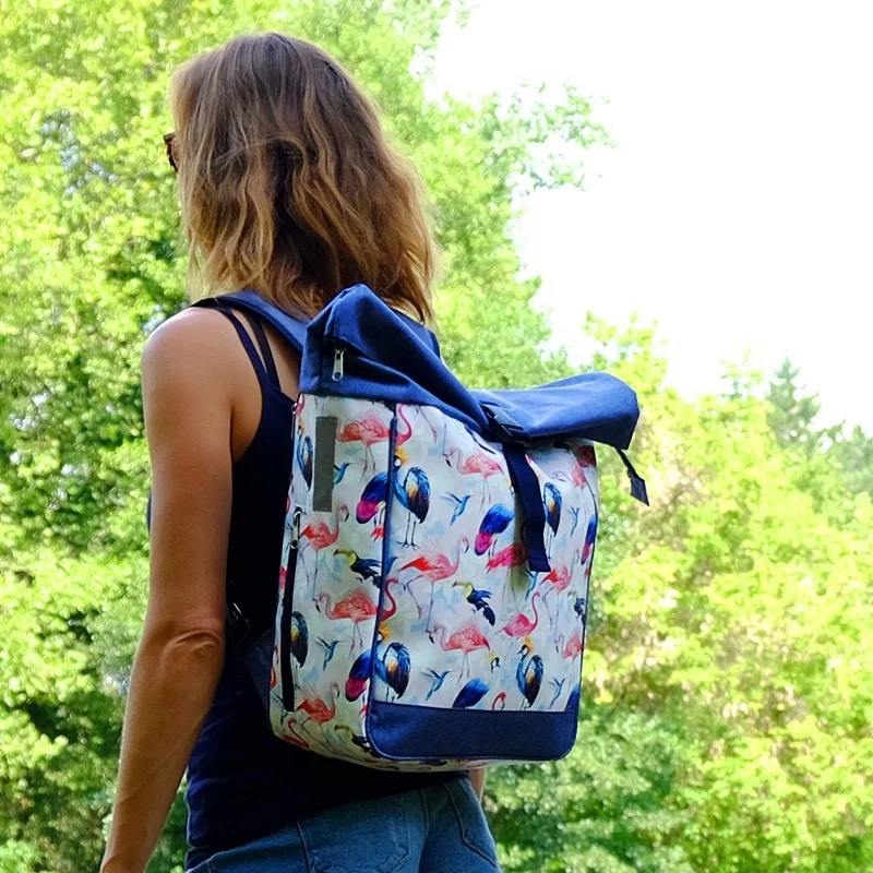 IKURI Kombi Fahrradtasche Rucksack Pajaros – wasserdicht, 13–21 l, handgefertigt