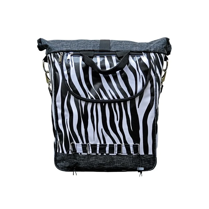 IKURI Fahrradtasche Zebra – einseitig, wasserdicht, 13–21 l, handgefertigt