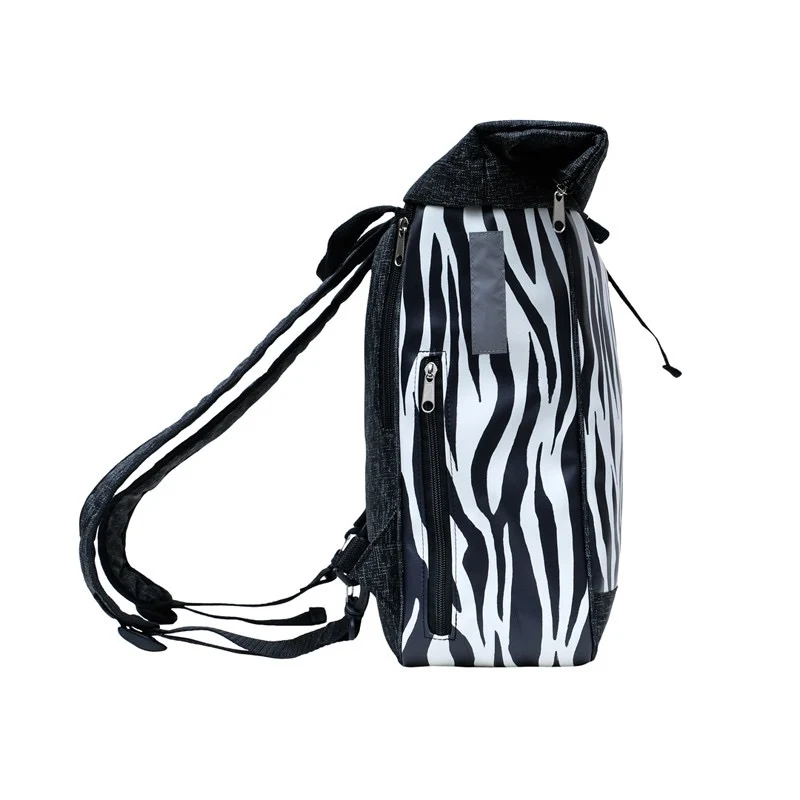 IKURI Kombi Fahrradtasche Rucksack Zebra – wasserdicht, 13–21 l
