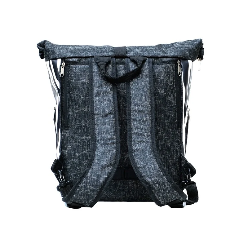 IKURI Kombi Fahrradtasche Rucksack Zebra – wasserdicht, 13–21 l