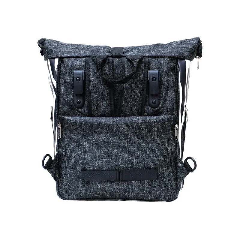 IKURI Kombi Fahrradtasche Rucksack Zebra – wasserdicht, 13–21 l