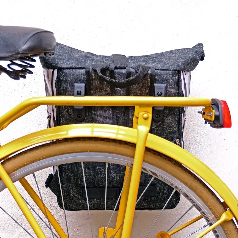 IKURI Kombi Fahrradtasche Rucksack Zebra – wasserdicht, 13–21 l