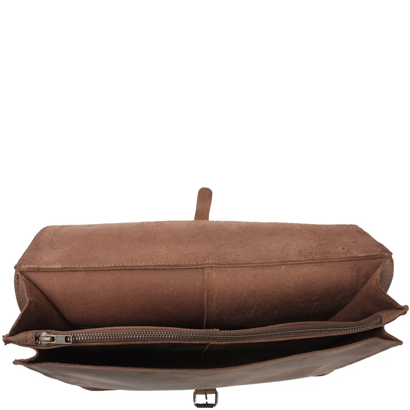 Messenger Bag Aktentasche DIN A4 Damen Herren Vintage Leder braun LE3020