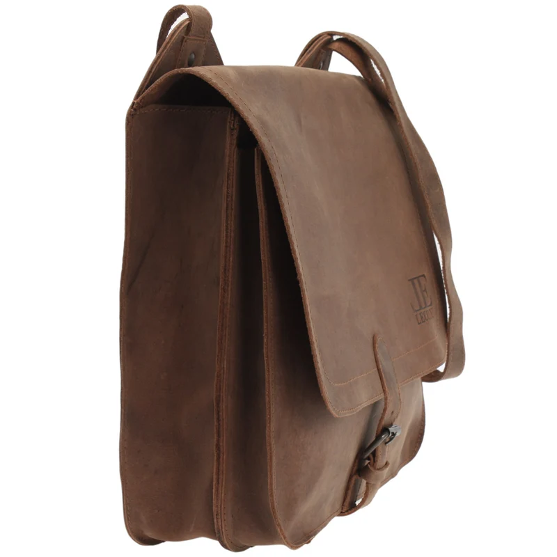 Messenger Bag Aktentasche DIN A4 Damen Herren Vintage Leder braun LE3020