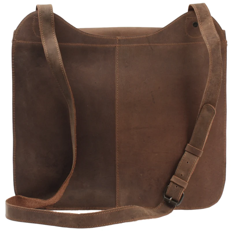Messenger Bag Aktentasche DIN A4 Damen Herren Vintage Leder braun LE3020