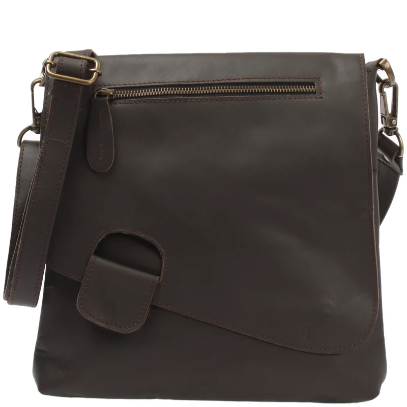 Umhängetasche Ledertasche Schultertasche Leder dunkelbraun LE3027