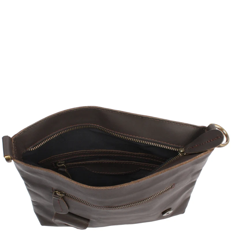 Umhängetasche Ledertasche Schultertasche Leder dunkelbraun LE3027