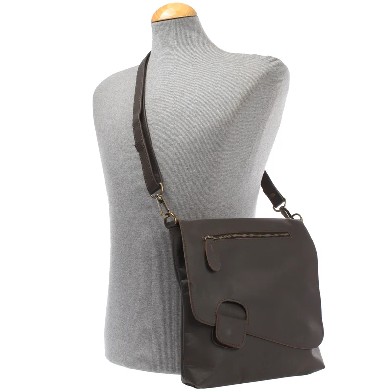 Umhängetasche Ledertasche Schultertasche Leder dunkelbraun LE3027
