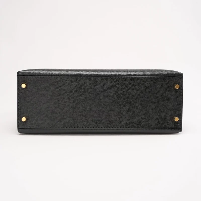 Hermès Kelly Sellier 32 Epsom Leder R Square Schwarz 2014