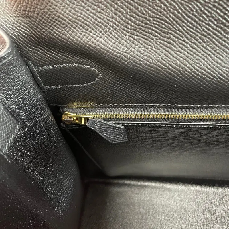 Hermès Kelly Sellier 32 Epsom Leder R Square Schwarz 2014