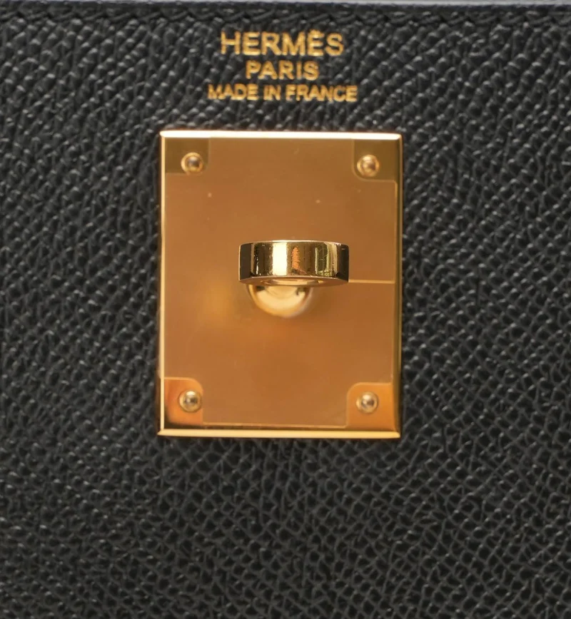 Hermès Kelly Sellier 32 Epsom Leder R Square Schwarz 2014