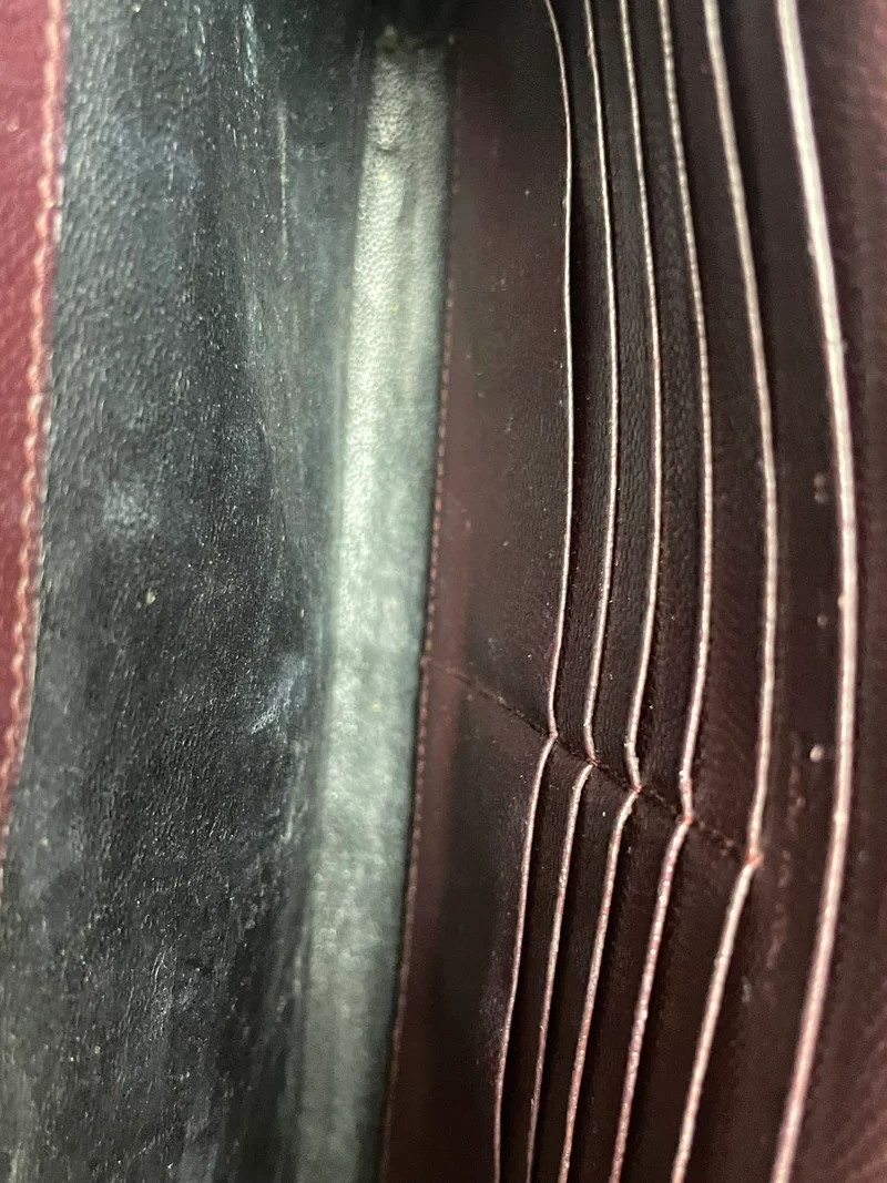 Saint Laurent Burgundy Monogram Envelope Medium Wallet on Chain 2014