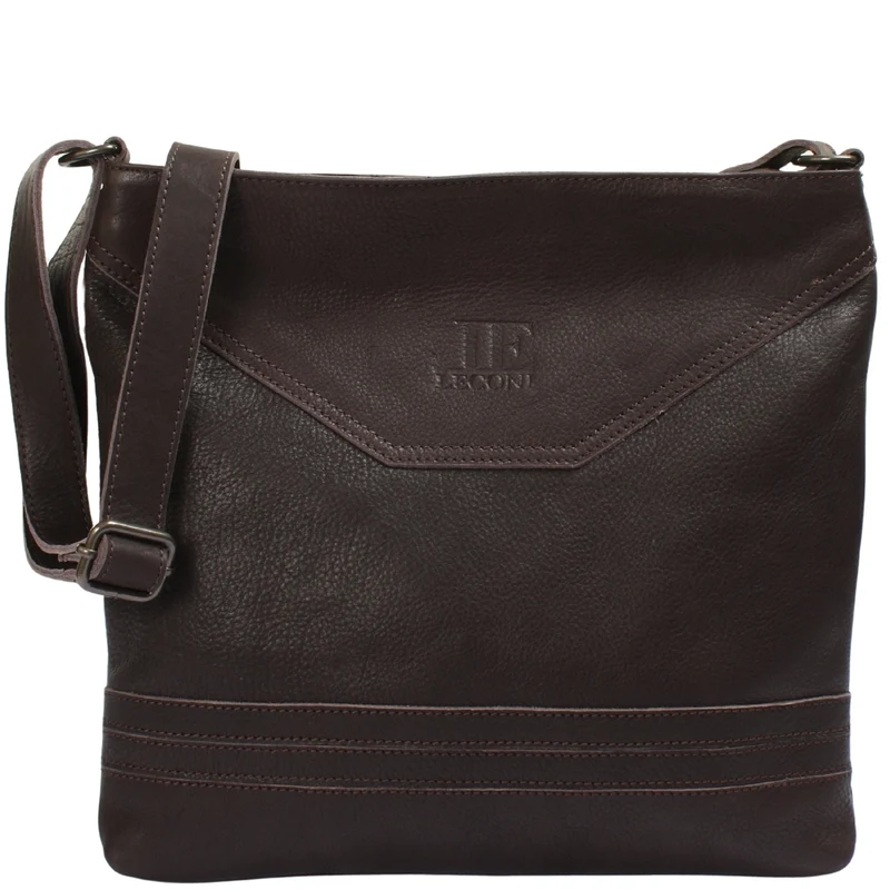 Umhängetasche Ledertasche Damen Schultertasche Rindsleder dunkelbraun LE0066
