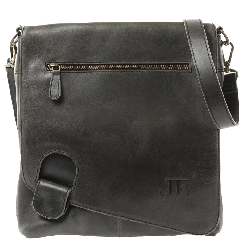 Umhängetasche Ledertasche Damen Schultertasche Leder dunkelgrau LE3073