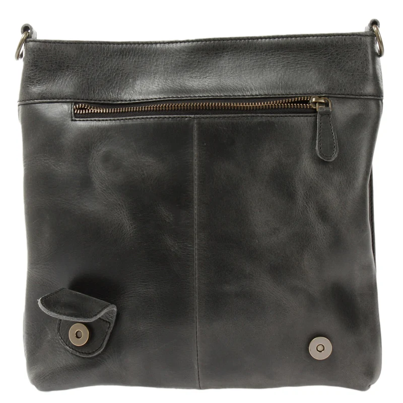 Umhängetasche Ledertasche Damen Schultertasche Leder dunkelgrau LE3073