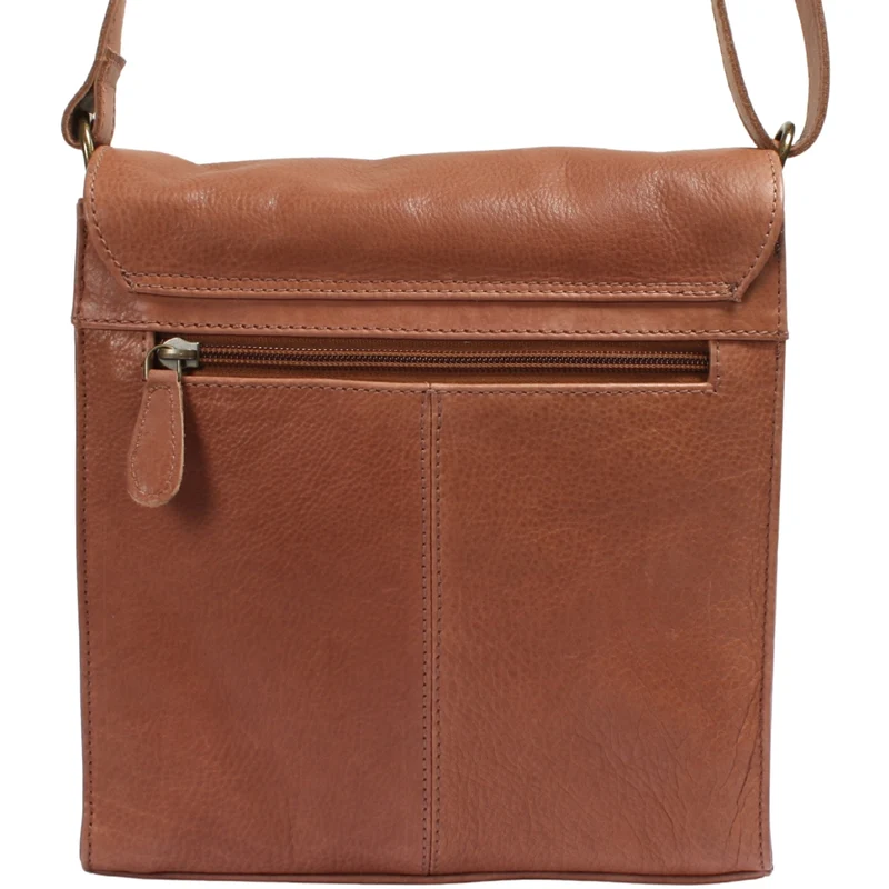 mittlere Schultertasche Umhängetasche Damentasche Leder hellbraun LE3089