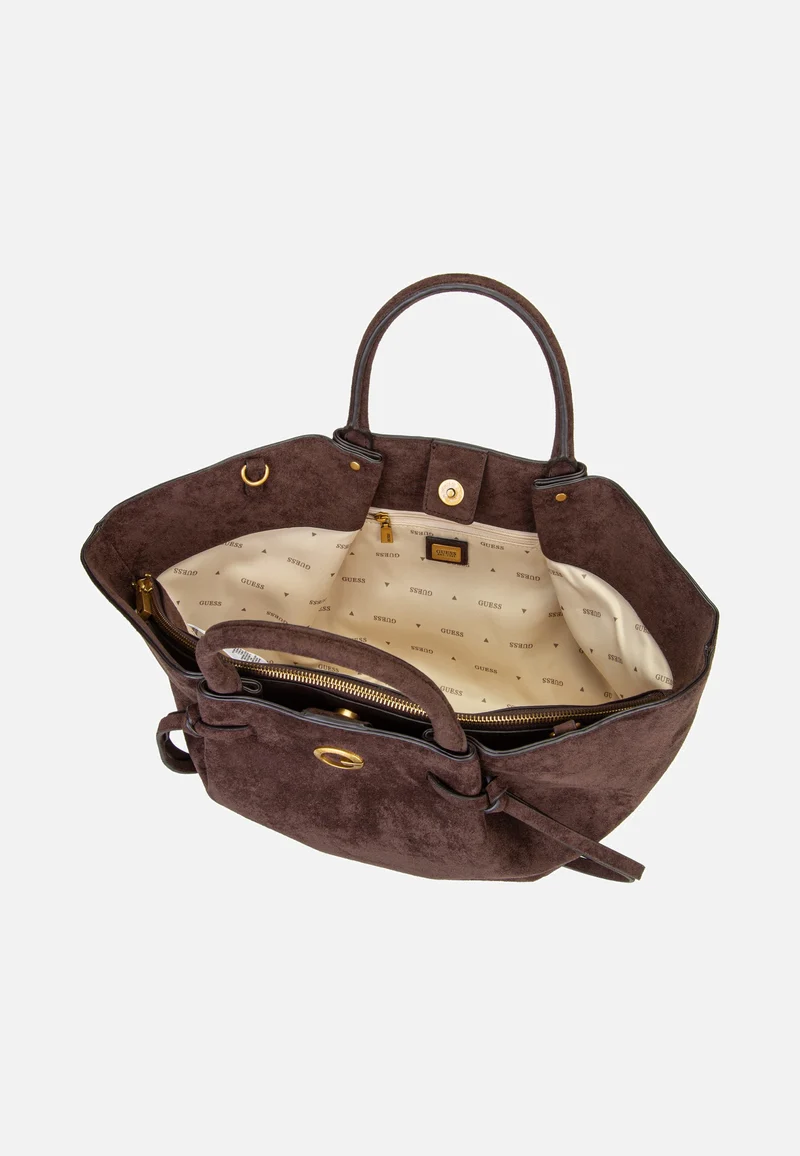 Allegra Girlfriend Suede 37060 Espresso - Satchel