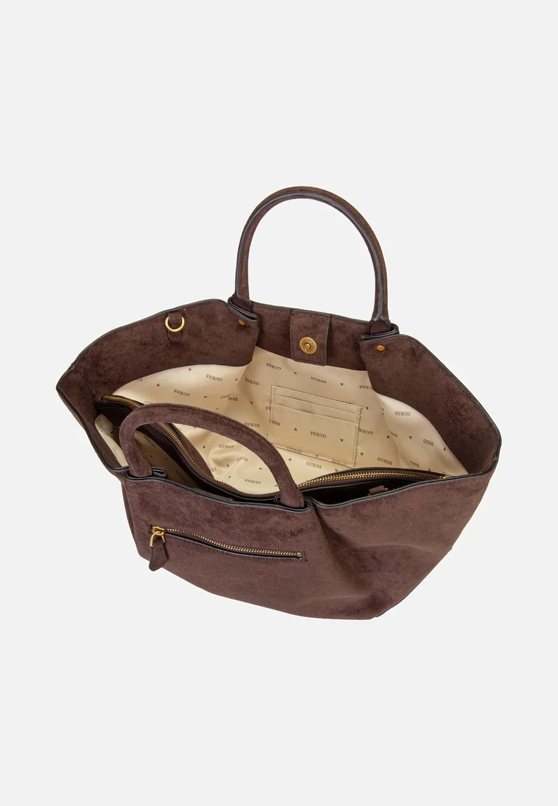Allegra Girlfriend Suede 37060 Espresso - Satchel