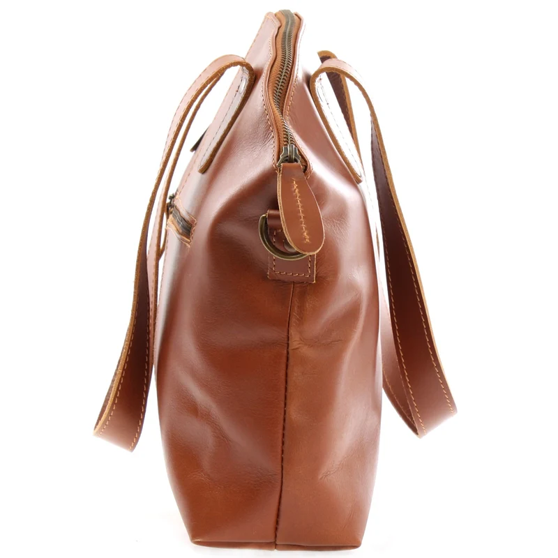 B-Ware Damentasche Henkeltasche Schultertasche Leder cognac LE0060