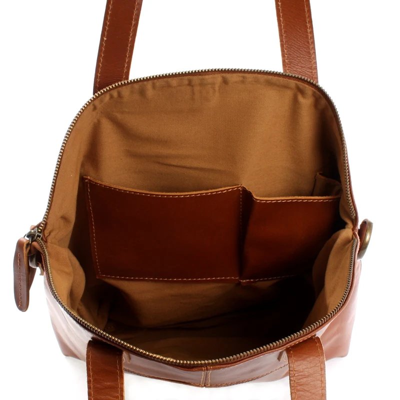 B-Ware Damentasche Henkeltasche Schultertasche Leder cognac LE0060
