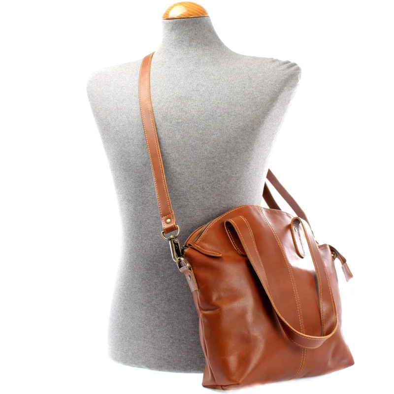 B-Ware Damentasche Henkeltasche Schultertasche Leder cognac LE0060