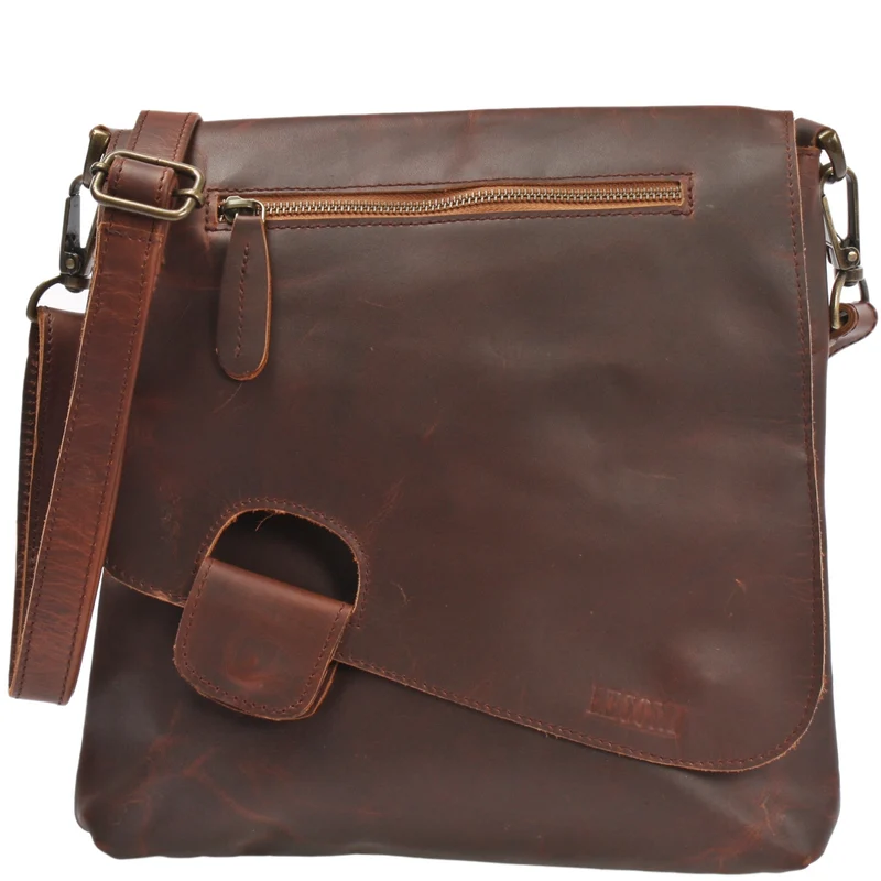 B-Ware Umhängetasche Ledertasche Schultertasche Leder braun LE3027