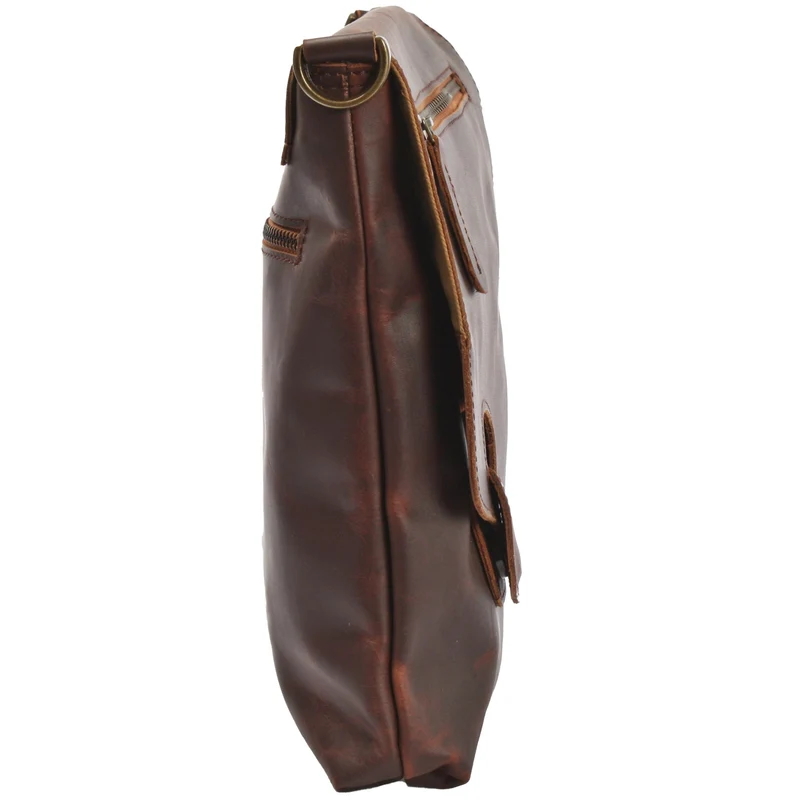 B-Ware Umhängetasche Ledertasche Schultertasche Leder braun LE3027