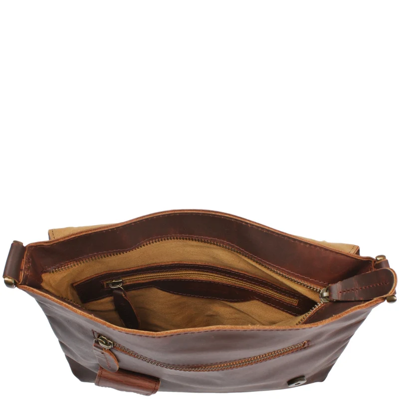 B-Ware Umhängetasche Ledertasche Schultertasche Leder braun LE3027