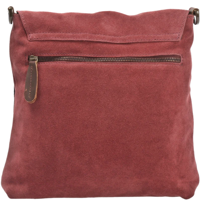 Umhängetasche Ledertasche Damen Schultertasche Wildleder bordeaux LE3027