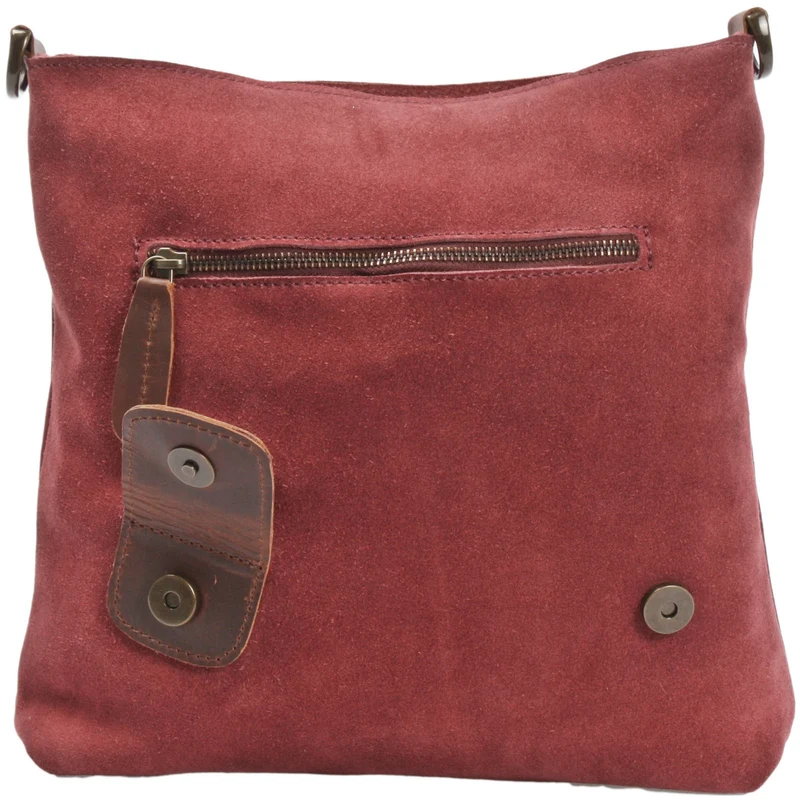 Umhängetasche Ledertasche Damen Schultertasche Wildleder bordeaux LE3027