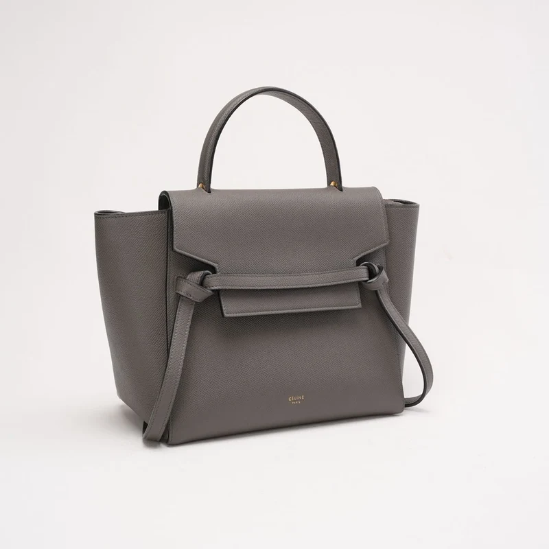 Celine Micro Belt Bag aus genarbtem Kalbsleder, Grau, 2017