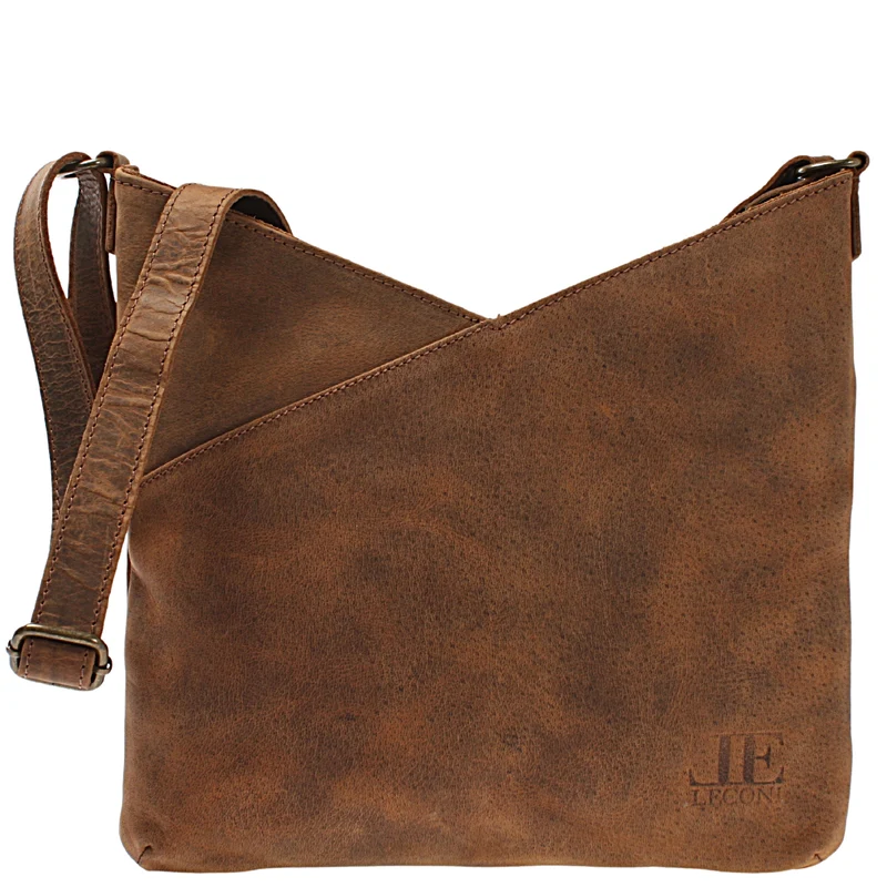 Schultertasche Umhängetasche Handtasche Leder vintage-braun LE0065