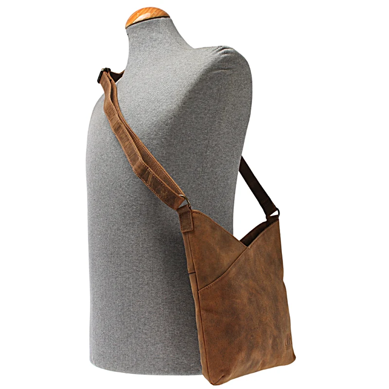 Schultertasche Umhängetasche Handtasche Leder vintage-braun LE0065