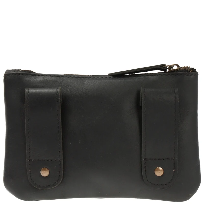Gürteltasche Bauchtasche Hüfttasche Damen Herren Rindsleder schwarz LE9019