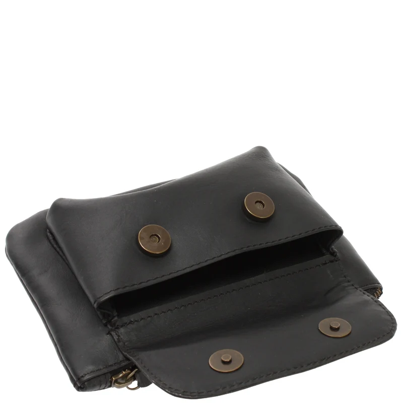Gürteltasche Bauchtasche Hüfttasche Damen Herren Rindsleder schwarz LE9019
