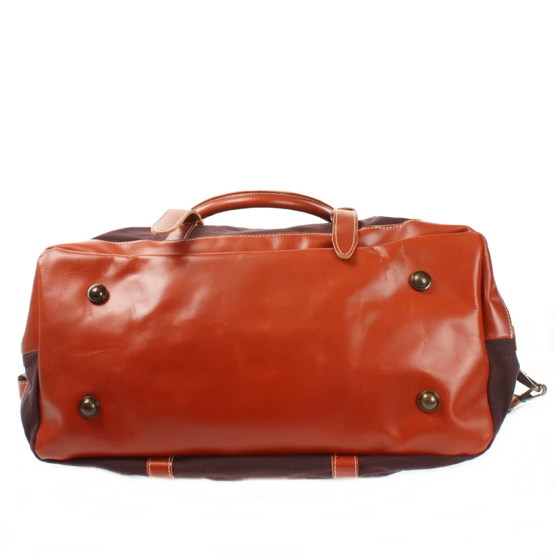 Reisetasche Weekender Handgepäck Leder Canvas mokka LE2010