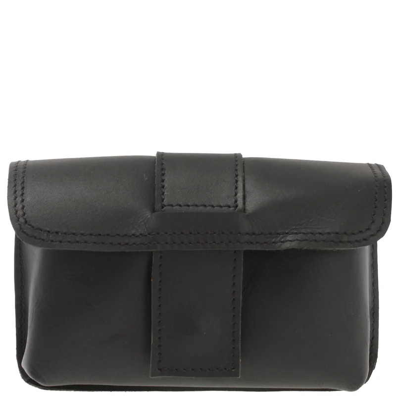 große Gürteltasche Bauchtasche Hüfttasche Damen Herren Rindsleder schwarz LE9030