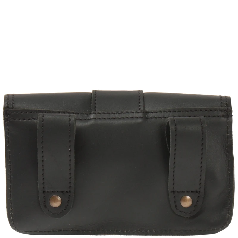 große Gürteltasche Bauchtasche Hüfttasche Damen Herren Rindsleder schwarz LE9030