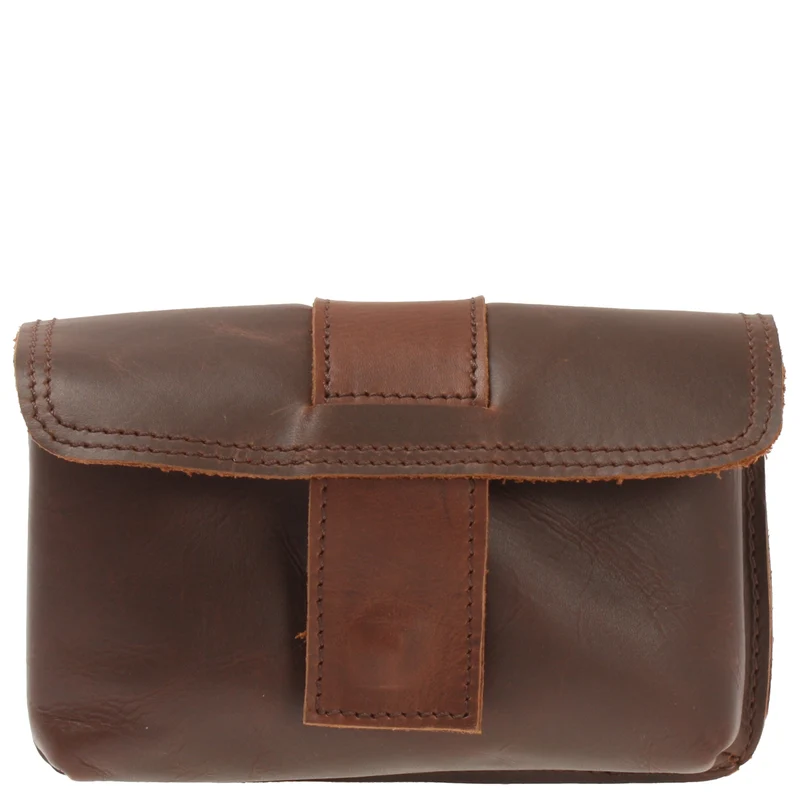 große Gürteltasche Bauchtasche Hüfttasche Damen Herren Rindsleder braun LE9030