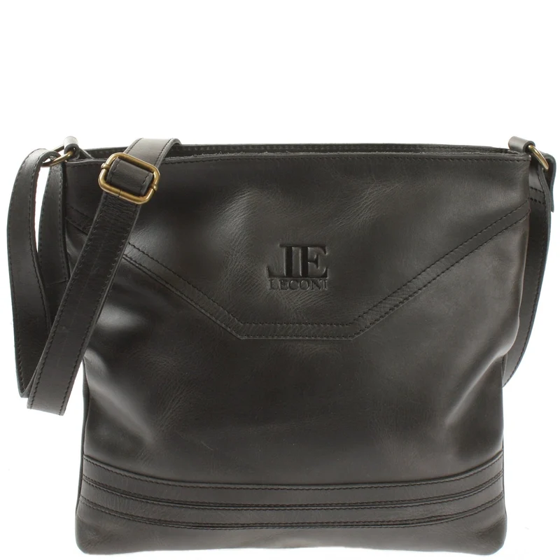 Umhängetasche Ledertasche Damen Schultertasche Leder dunkelgrau LE0066
