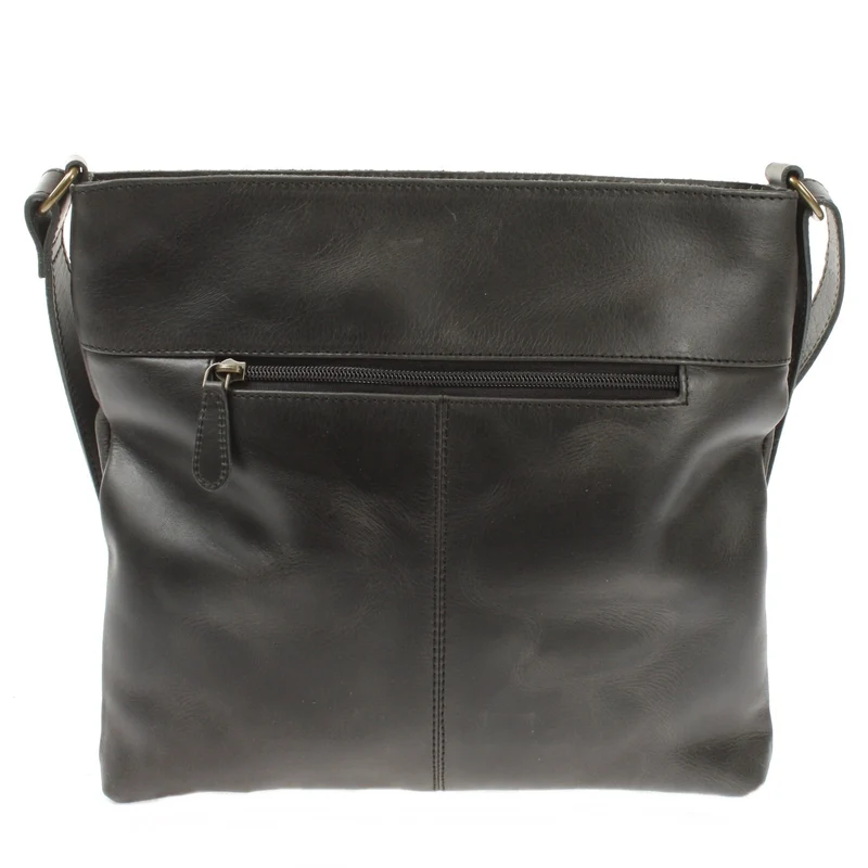 Umhängetasche Ledertasche Damen Schultertasche Leder dunkelgrau LE0066