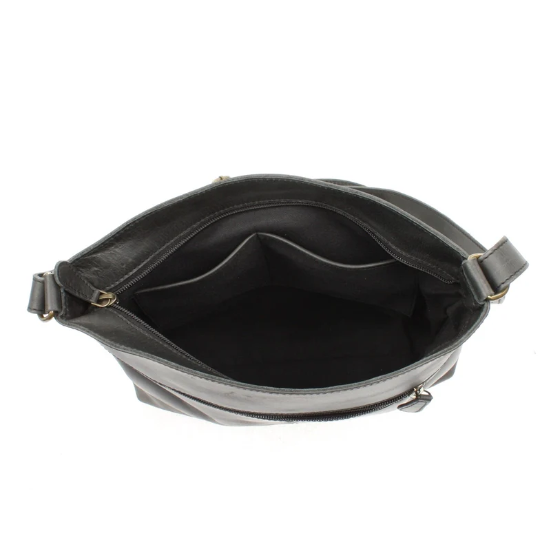 Umhängetasche Ledertasche Damen Schultertasche Leder dunkelgrau LE0066