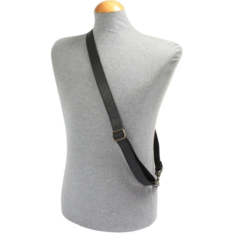 Trageriemen Gurt Schulterriemen Leder schwarz 150cm LEC-R5