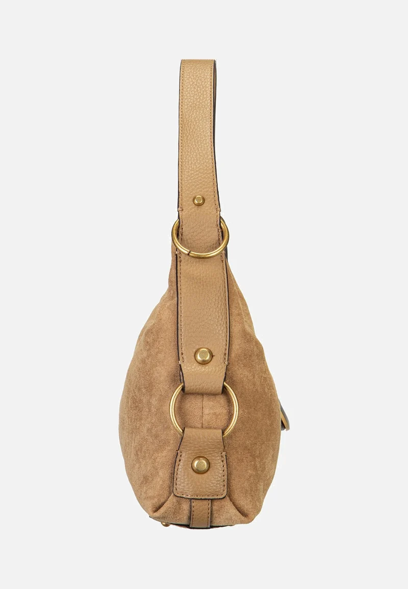Camden Shoulder Suede 8180 Tan - Schultertasche
