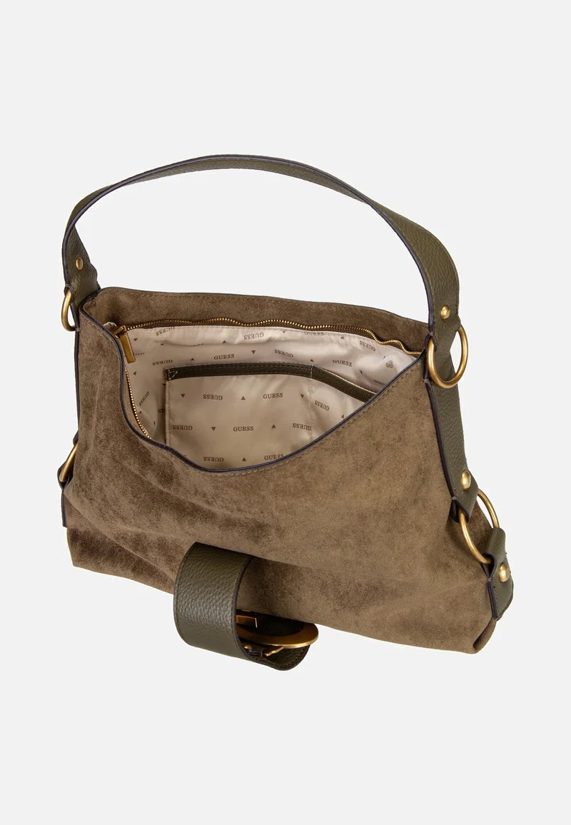 Camden Shoulder Suede 8180 Olive - Schultertasche